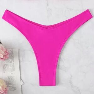 Hot Pink High Cut Bikini Bottoms